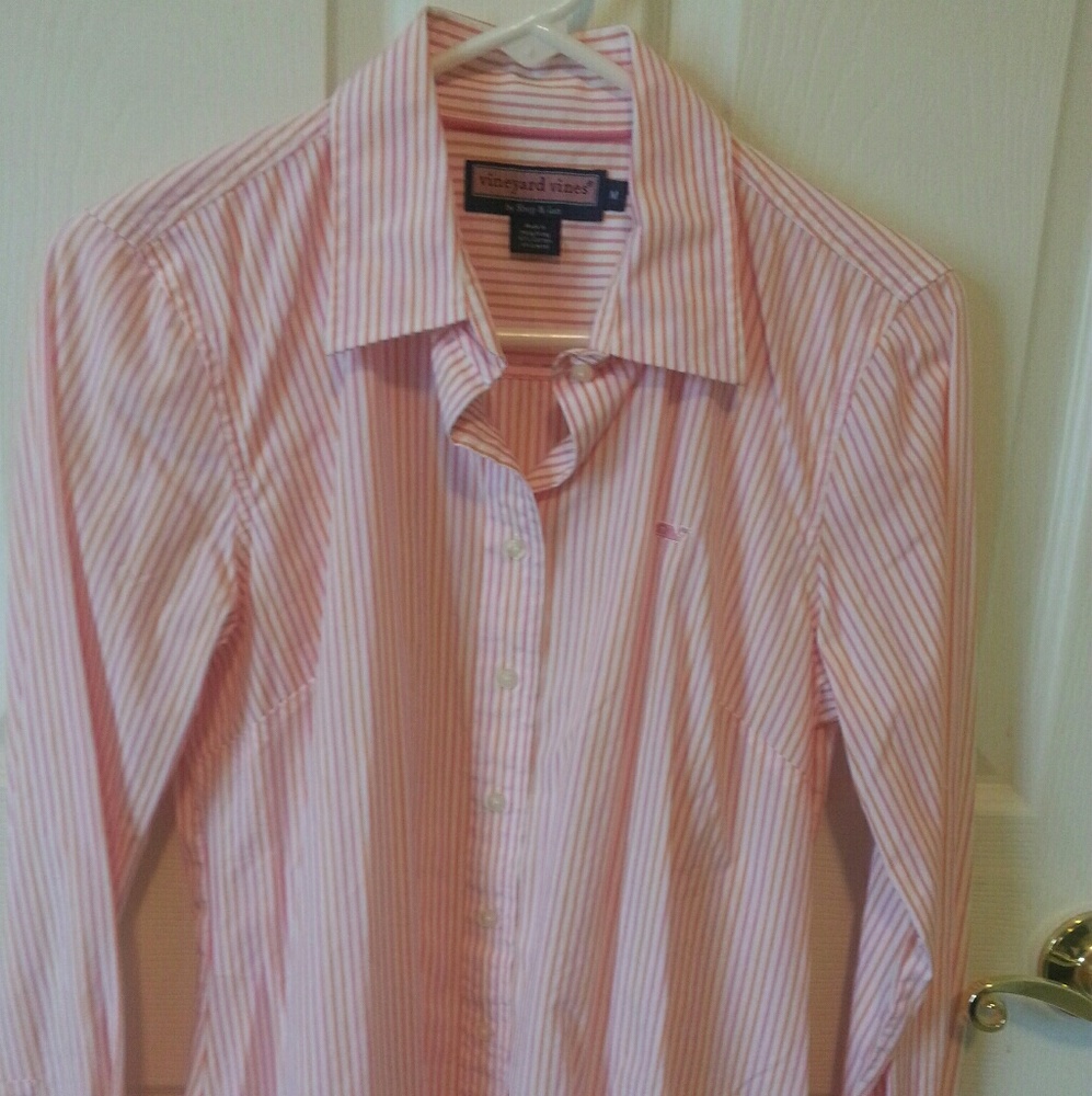Vineyard Vines Stripe Button Down Blouse Sz M